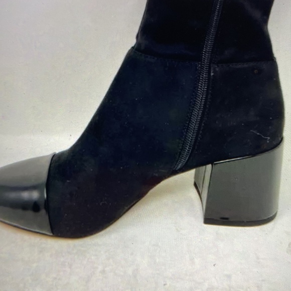 Black velvet above knees boots Pantene leather toe - Picture 3 of 16